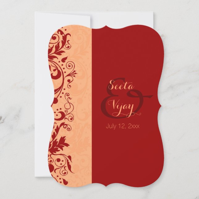 Red Hindu Wedding Invitation (Front)