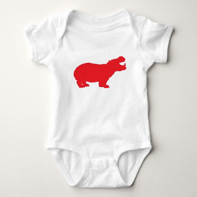 Red Hippo Baby Bodysuit (Front)