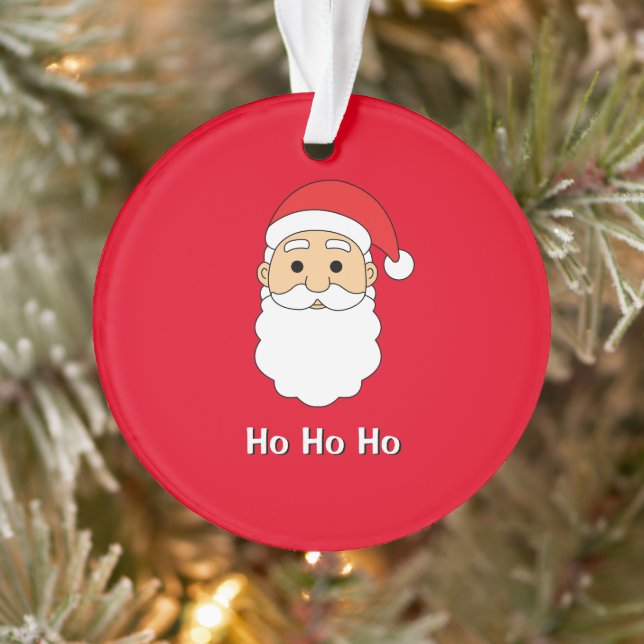 Red Ho Ho Ho Santa Claus Merry Christmas Family Ornament (Tree)