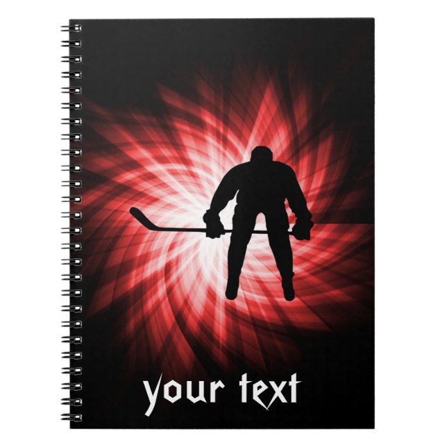 Red Hockey Spiral Notebook (Front)
