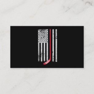 Red Hockey Stick American Flag USA Hockey Business Card