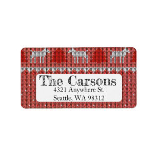 Red Holiday Address Labels