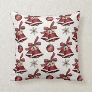 Red Holiday Bells Christmas Holiday Pillow d3