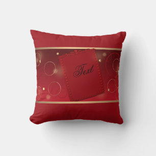 Red, holiday decor, holiday cushion