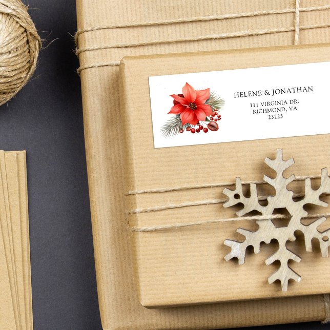 Red Holiday Merry Christmas Return Address (Red Holiday Merry Christmas Return Address Label)