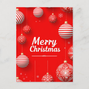 🎁 Red Holiday Ornaments Festive Christmas Elegant Postcard