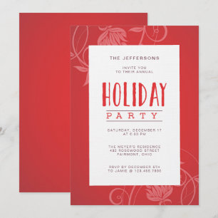 Red Holiday Party Invitation
