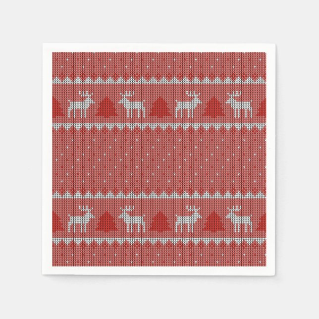 Red Holiday Party Napkins (Front)