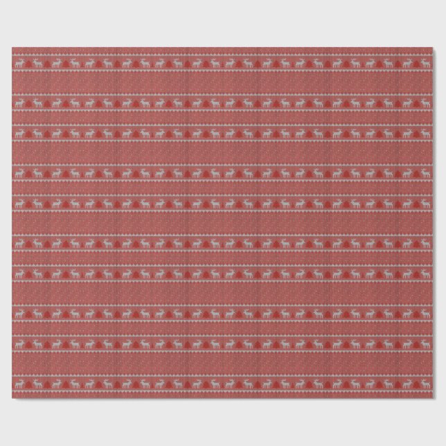 Red Holiday Party Wrapping Paper (Flat)
