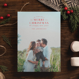 Red Holiday Plaid Photo Christmas Card