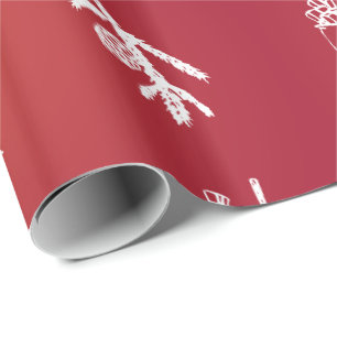 Red Holiday Snowflakes Merry Christmas Wrapping Paper