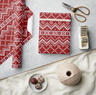 Red Holiday Sweater Wrapping Paper