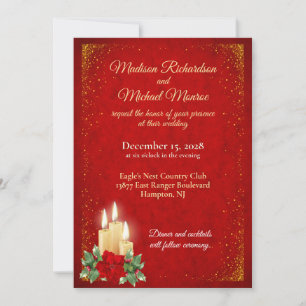 Red Holiday Wedding Invitation