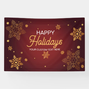 Red Holidays Christmas party backdrop Banner