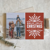 Red Holly Jolly Christmas | Holiday Photo Card