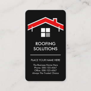 Red Home Roof Motif Construction Business Card