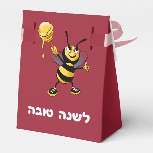 Red Honey Bee Rosh HaShana Favour Box (Back Side)