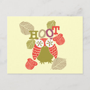 Red Hoot Owl Postcard