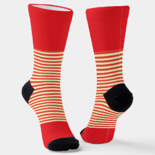 Red + Horizontal Stripes Socks
