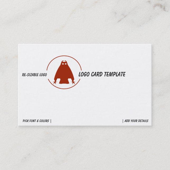 Red Horned Owl Logo Business Card (Front)