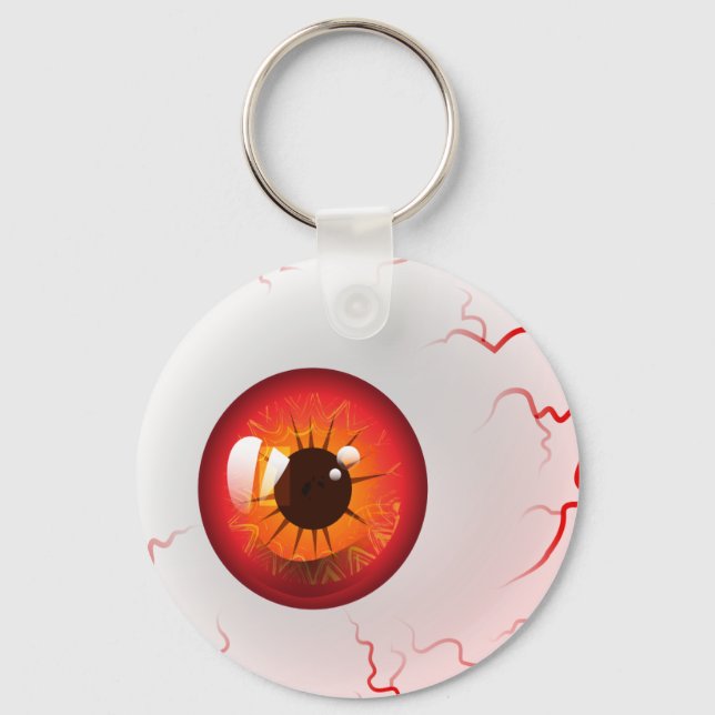 Red Horror Eyeball Key Ring (Front)