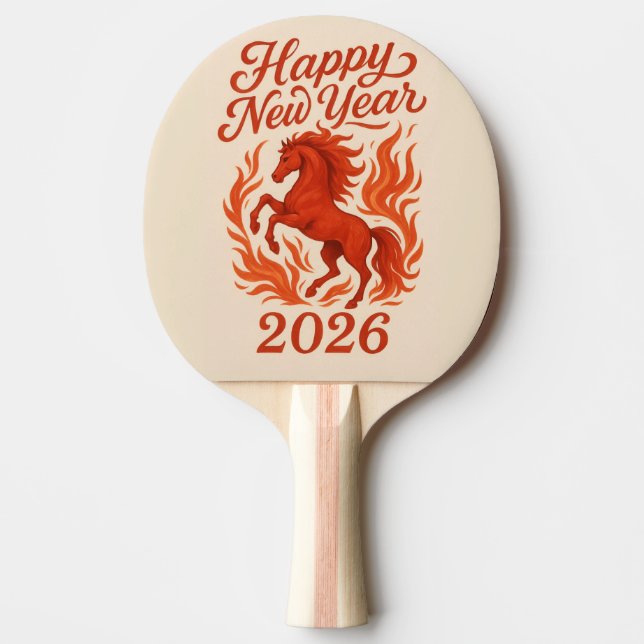 Red Horse 2026 Ping Pong Paddle (Front)