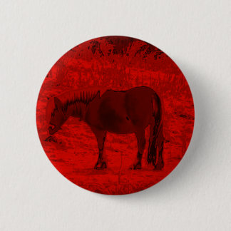 Red Horse 6 Cm Round Badge