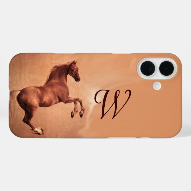 RED HORSE Antique Pink Monogram Case-Mate iPhone Case (Back (Horizontal))