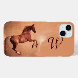 RED HORSE Antique Pink Monogram iPhone 15 Mini Case