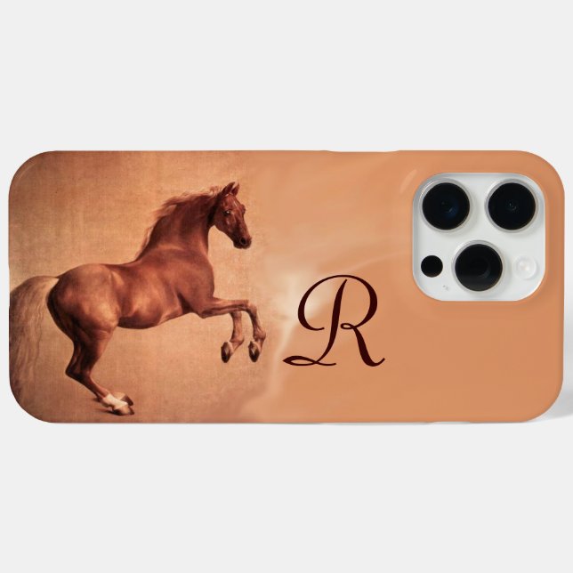 RED HORSE Antique Pink Monogram Case-Mate iPhone Case (Back (Horizontal))