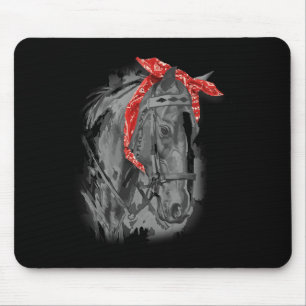 Red Horse Bandanna For Horseback Riding Mouse Pad