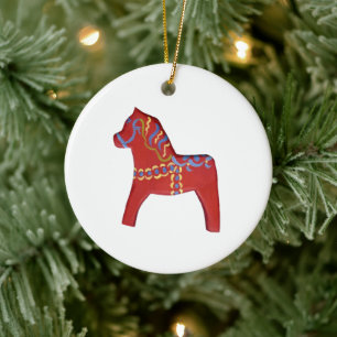 Red Horse Ceramic Tree Decoration