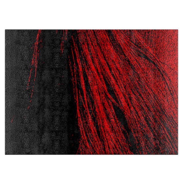 Red Horse Mane Abstract Cutting Board (Front)