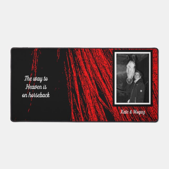 Red Horse Mane Abstract Desk Mat (Front)