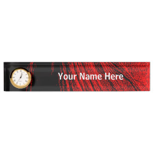 Red Horse Mane Abstract Desk Name Plate