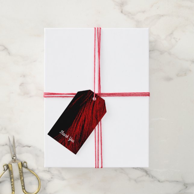 Red Horse Mane Abstract Gift Tag (With Twine)