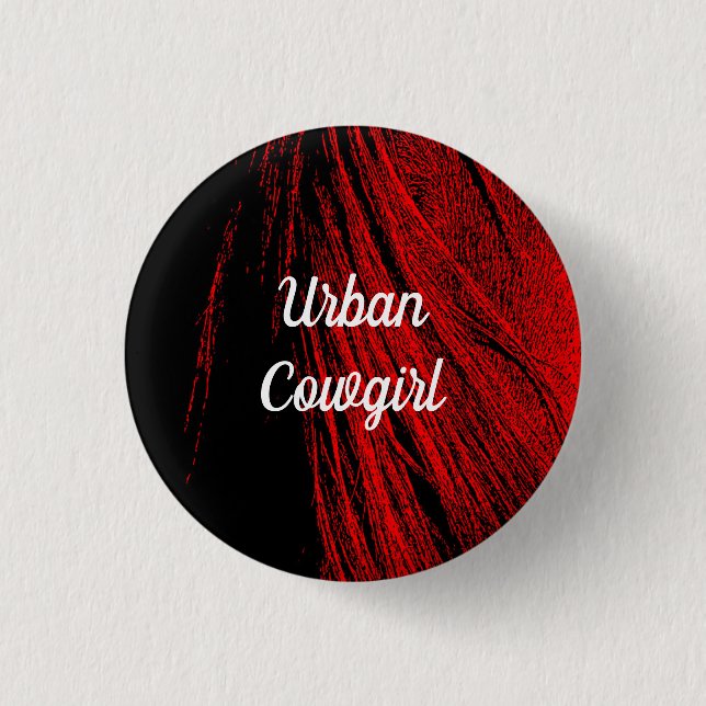 Red Horse Mane Abstract Pin Button (Front)