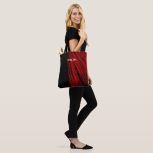 Red Horse Mane Abstract Quote Tote Bag
