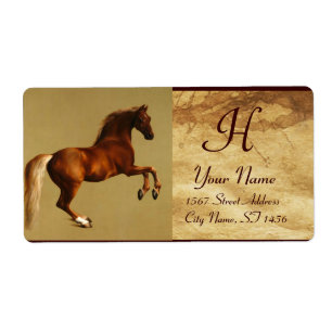 RED HORSE MONOGRAM ,brown parchment