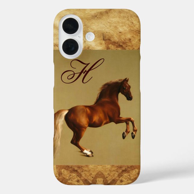 RED HORSE Parchment Monogram Case-Mate iPhone Case (Back)