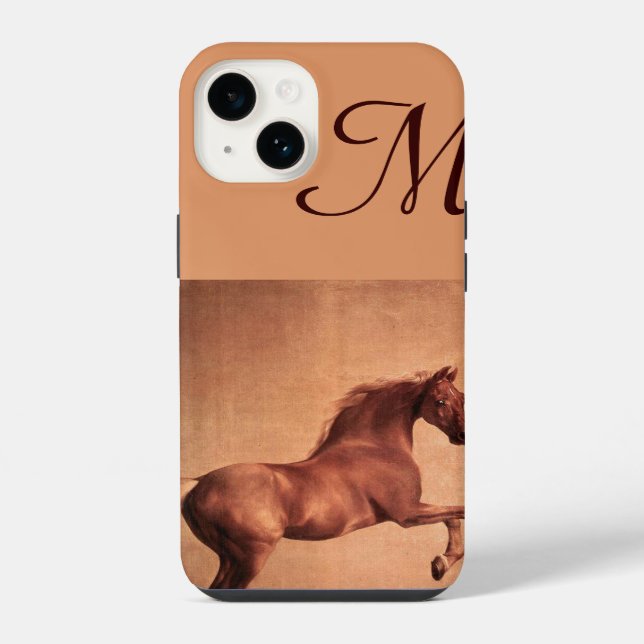 RED HORSE Parchment Monogram iPhone Case (Back)