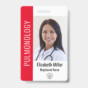Red Hospital Medical Employee Photo ID Badge
