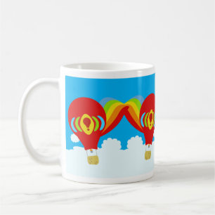 Red Hot Air Balloons Cute Colourful Fun Pattern Coffee Mug