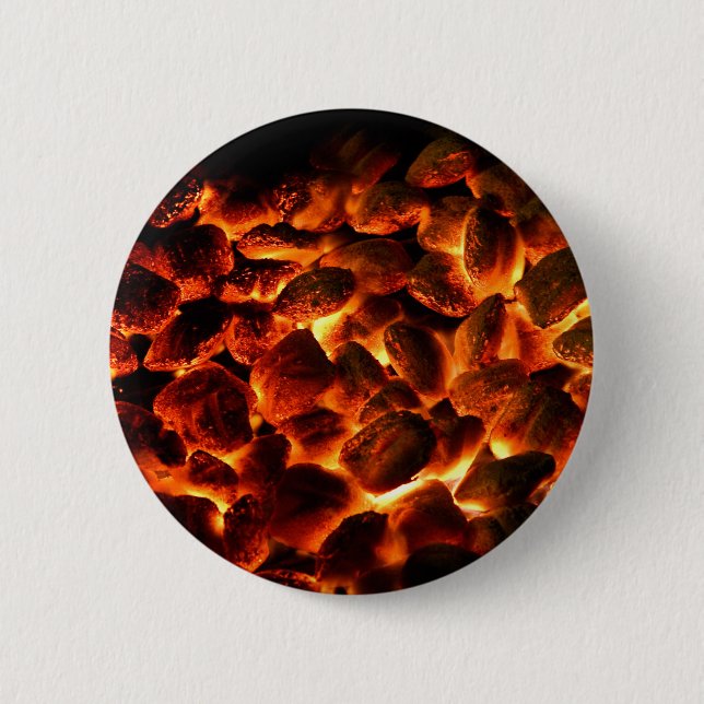 Red Hot Burning Coals 6 Cm Round Badge (Front)