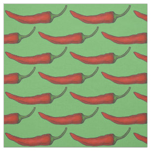 Red Hot Cayenne Chilli Peppers Pepper Fabric