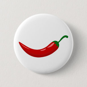 Red hot chili pepper 6 cm round badge