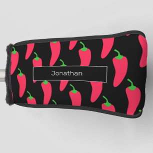 Red Hot Chilli Pattern Add Your Name Fun Novelty Golf Head Cover