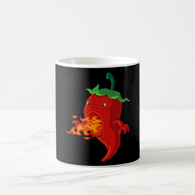 red hot chilli pepper with flame coffee mug (Center)