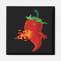 red hot chilli pepper with flame