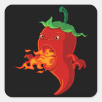 red hot chilli pepper with flame